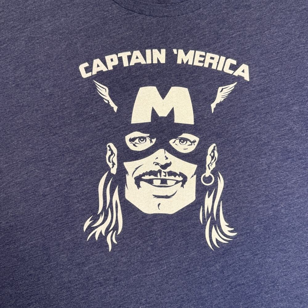Mens Funny Captain 'Merica  2XL  USA 4th Of July USA Graphic Tee Captain America
